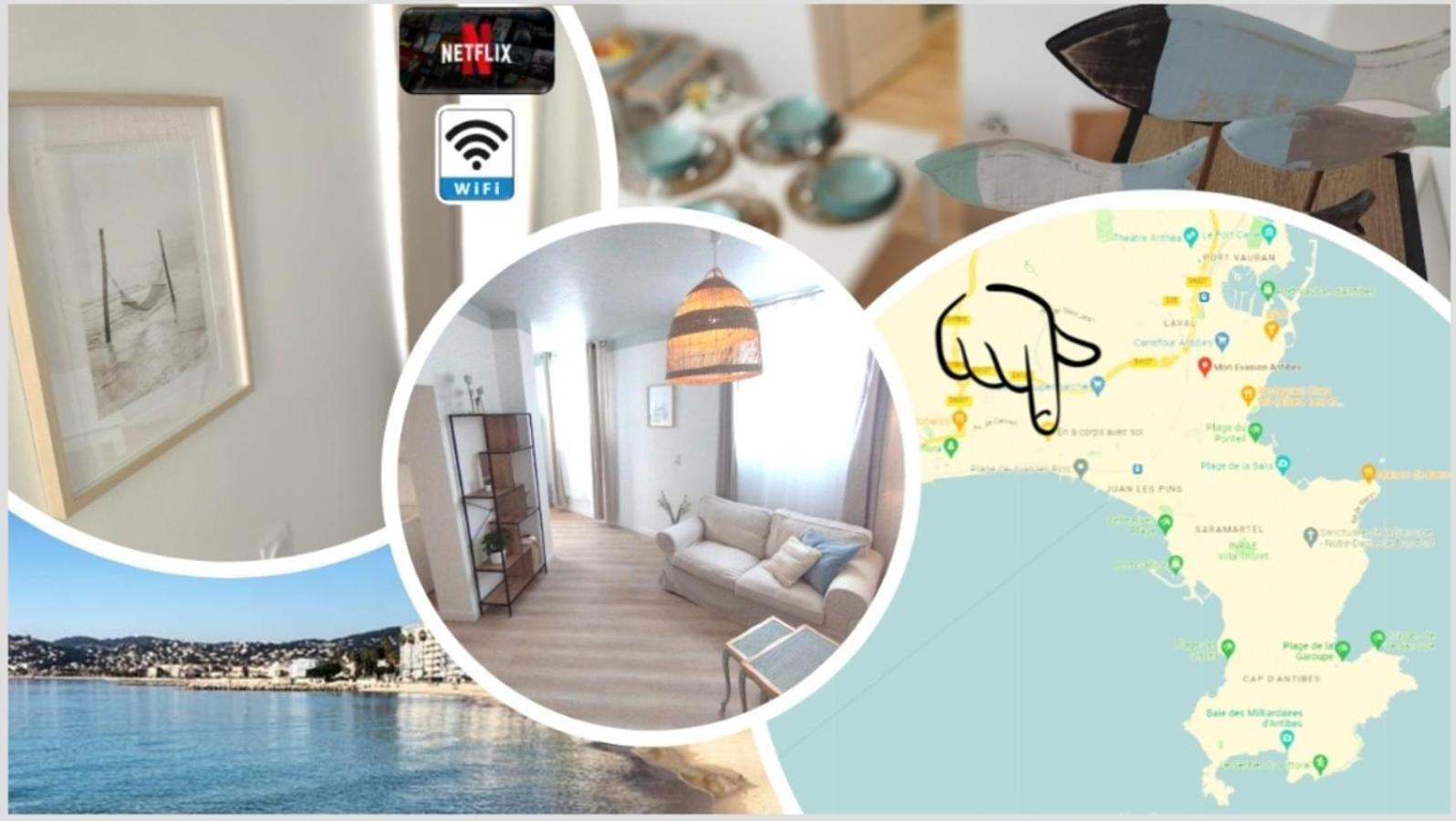 Plage & Confort 3 Pieces Parking Clim Et Wifi Antibes Exterior photo